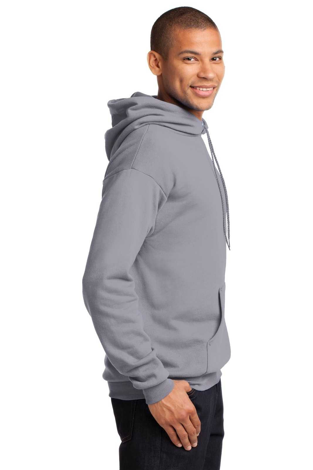 Port &amp; Company PC78H Core Fleece Pullover Hooded Sweatshirt - Silver - HIT a Double - 3