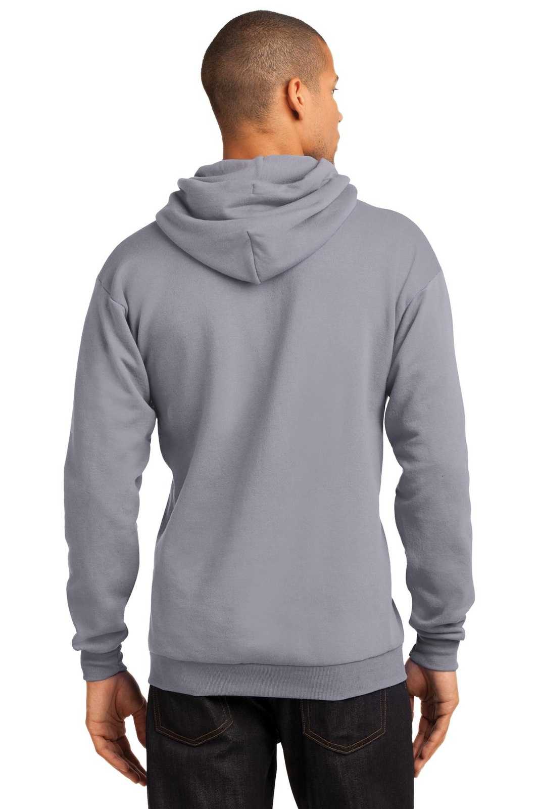 Port &amp; Company PC78H Core Fleece Pullover Hooded Sweatshirt - Silver - HIT a Double - 2