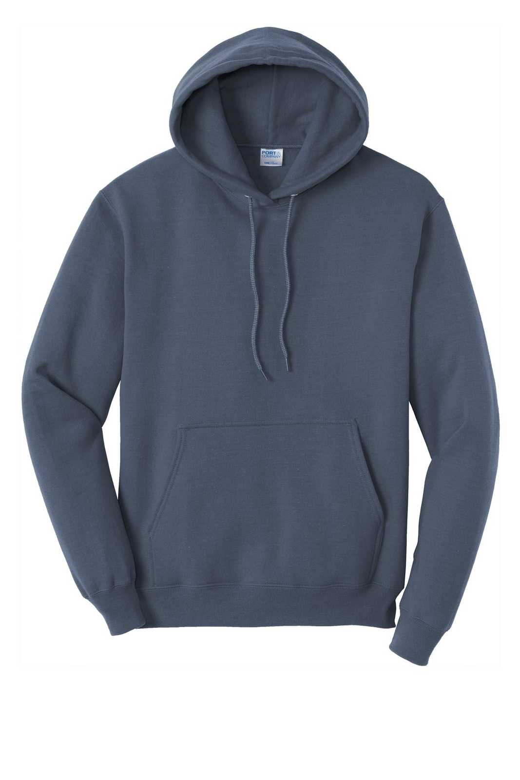 Port &amp; Company PC78H Core Fleece Pullover Hooded Sweatshirt - Steel Blue - HIT a Double - 5