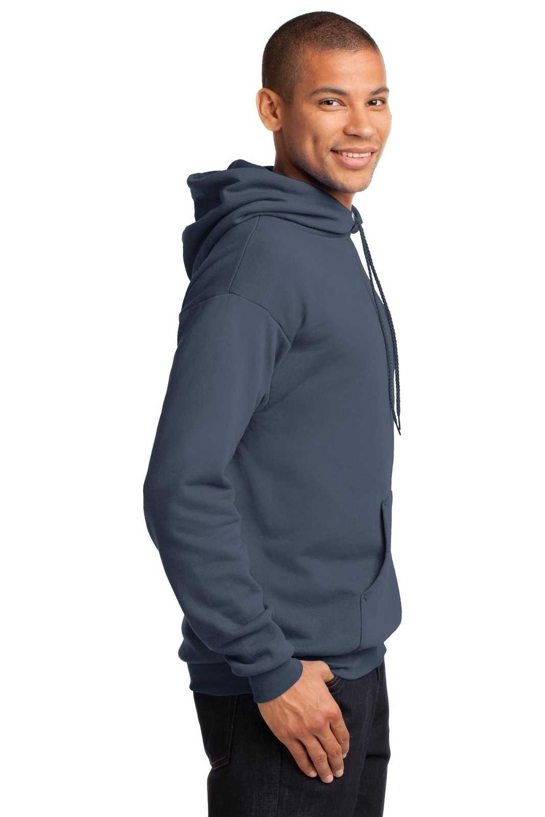 Port &amp; Company PC78H Core Fleece Pullover Hooded Sweatshirt - Steel Blue - HIT a Double - 3