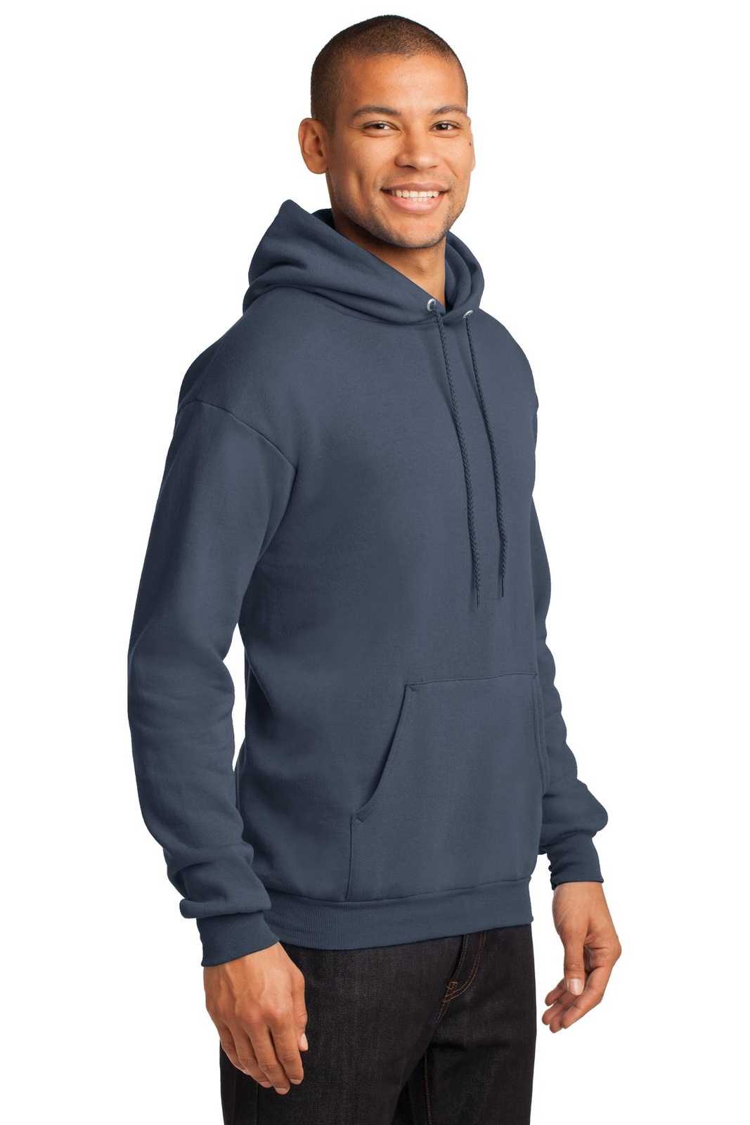 Port &amp; Company PC78H Core Fleece Pullover Hooded Sweatshirt - Steel Blue - HIT a Double - 4