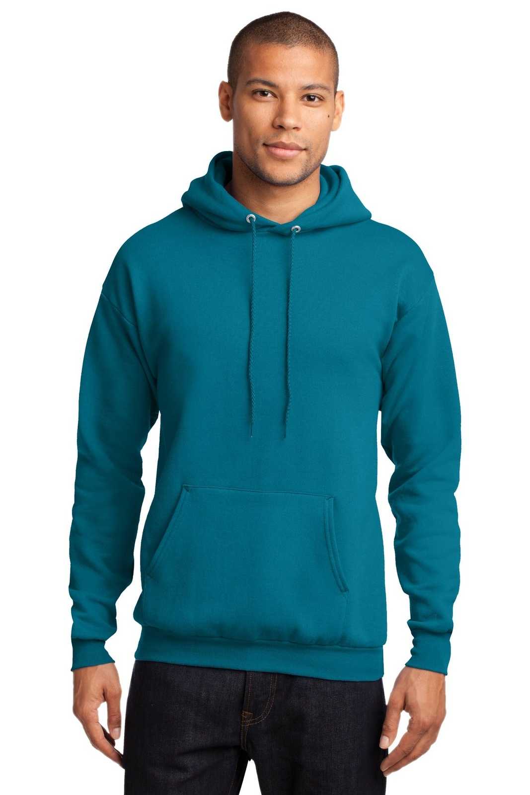 Port &amp; Company PC78H Core Fleece Pullover Hooded Sweatshirt - Teal - HIT a Double - 1