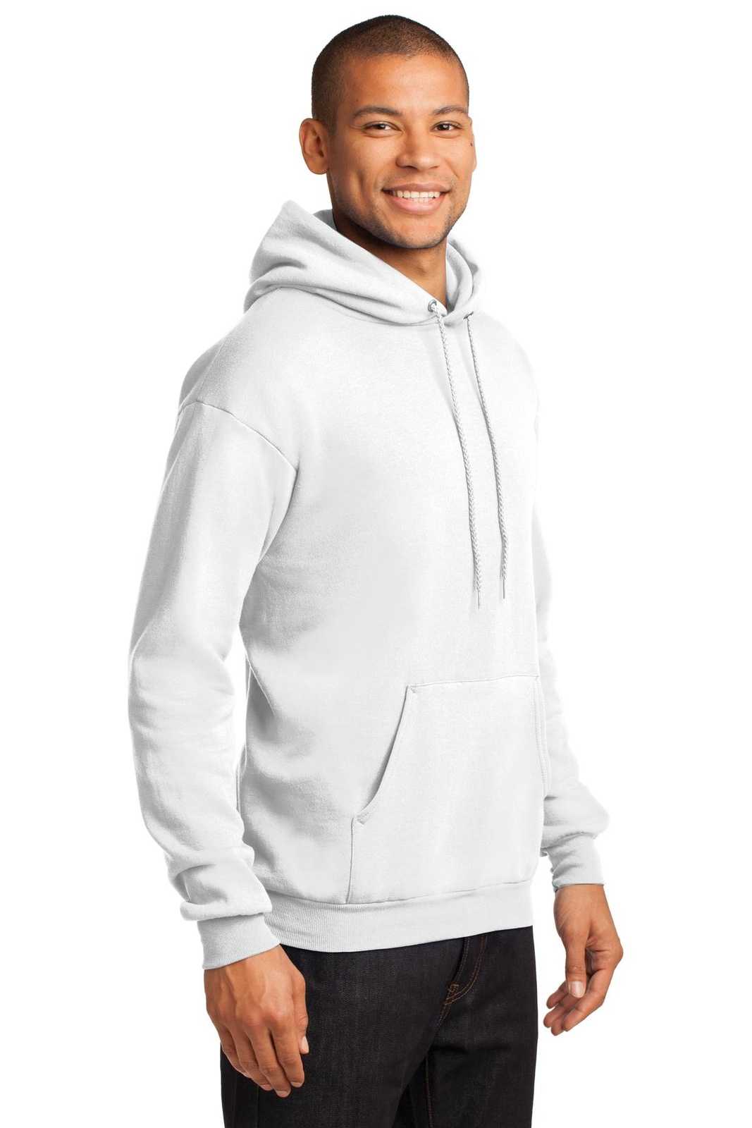 Port &amp; Company PC78H Core Fleece Pullover Hooded Sweatshirt - White - HIT a Double - 4