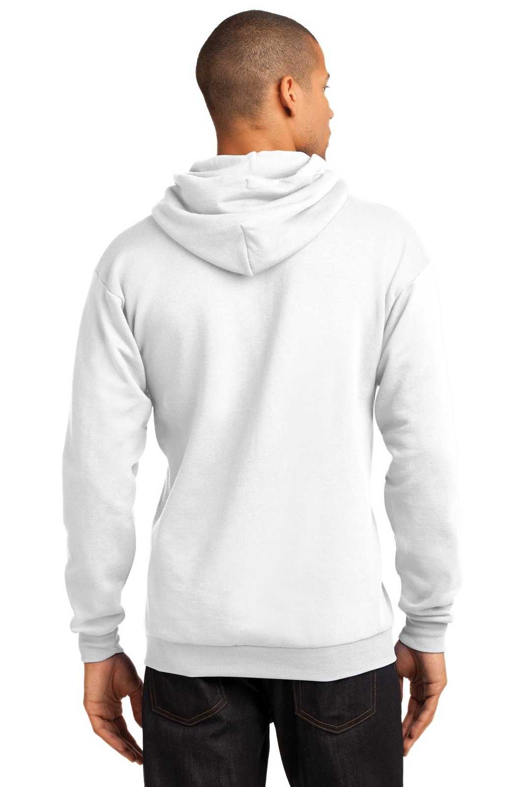 Port & Company PC78H Core Fleece Pullover Hooded Sweatshirt - White - HIT a Double - 1