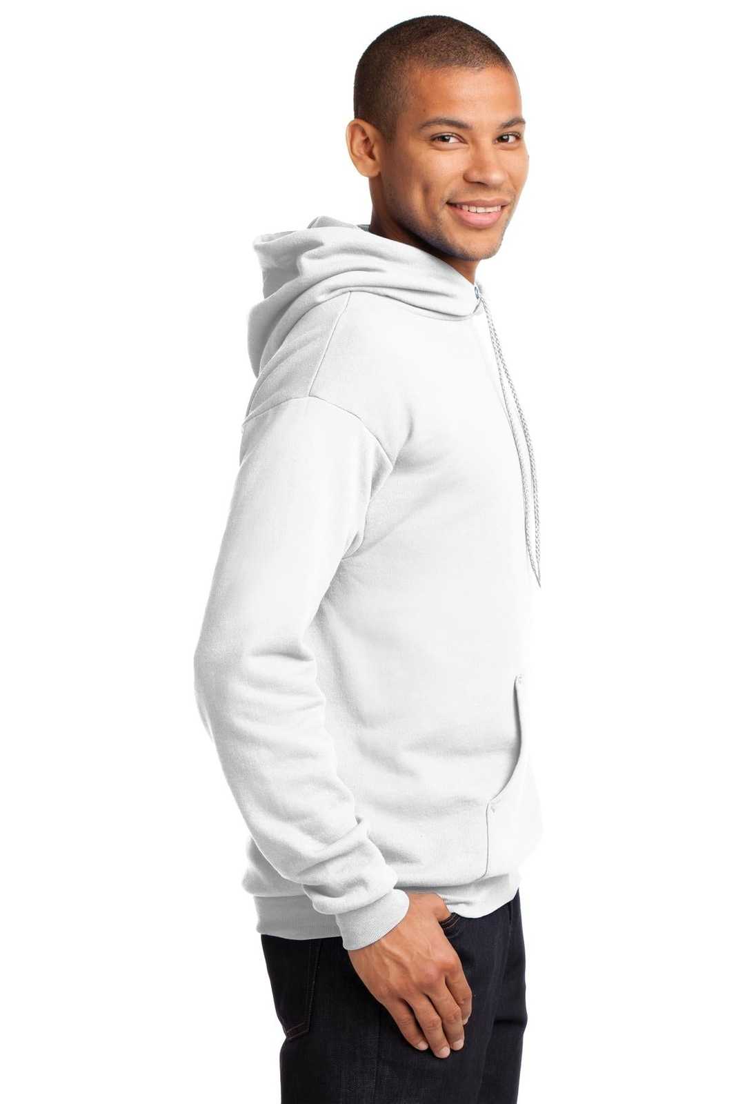 Port &amp; Company PC78H Core Fleece Pullover Hooded Sweatshirt - White - HIT a Double - 3