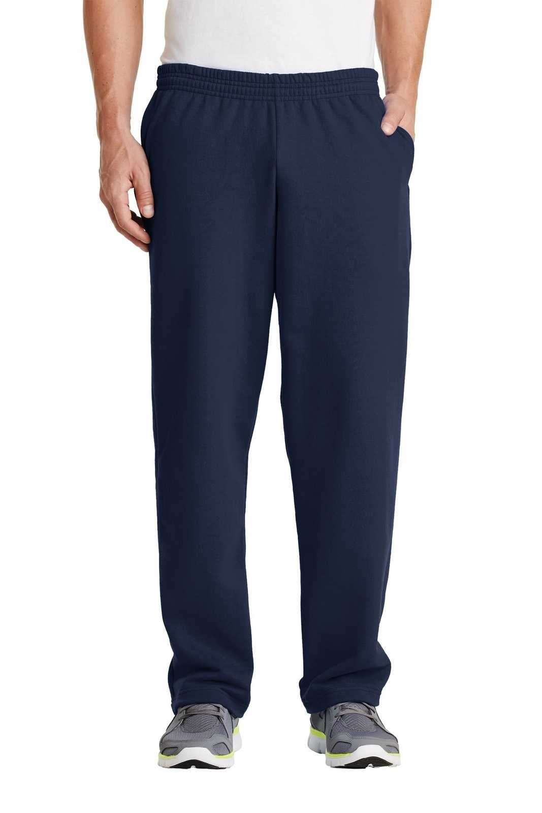 Port &amp; Company PC78P Core Fleece Sweatpant with Pockets - Navy - HIT a Double - 1
