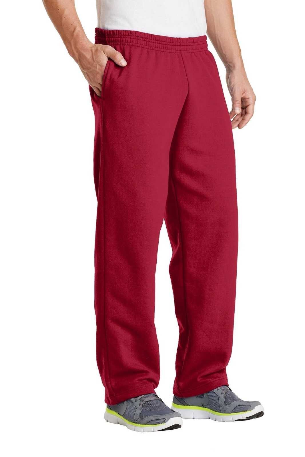 Port &amp; Company PC78P Core Fleece Sweatpant with Pockets - Red - HIT a Double - 4