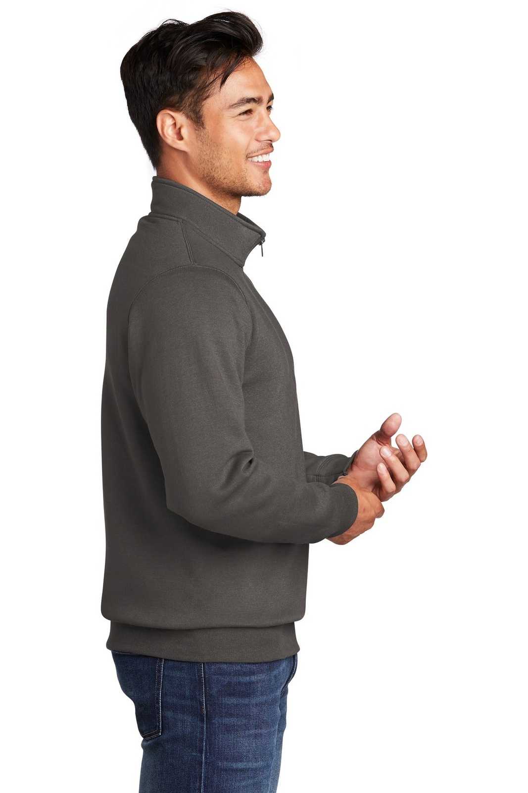 Port &amp; Company PC78Q Core Fleece 1/4-Zip Pullover Sweatshirt - Charcoal - HIT a Double - 3