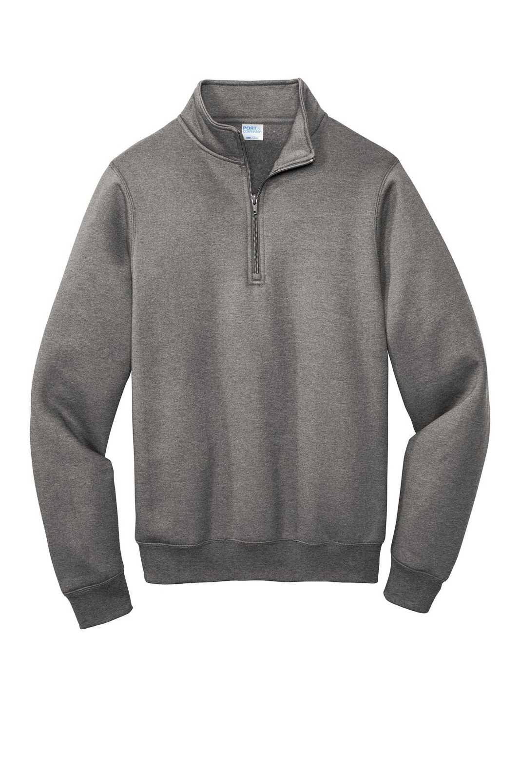 Port &amp; Company PC78Q Core Fleece 1/4-Zip Pullover Sweatshirt - Graphite Heather - HIT a Double - 5