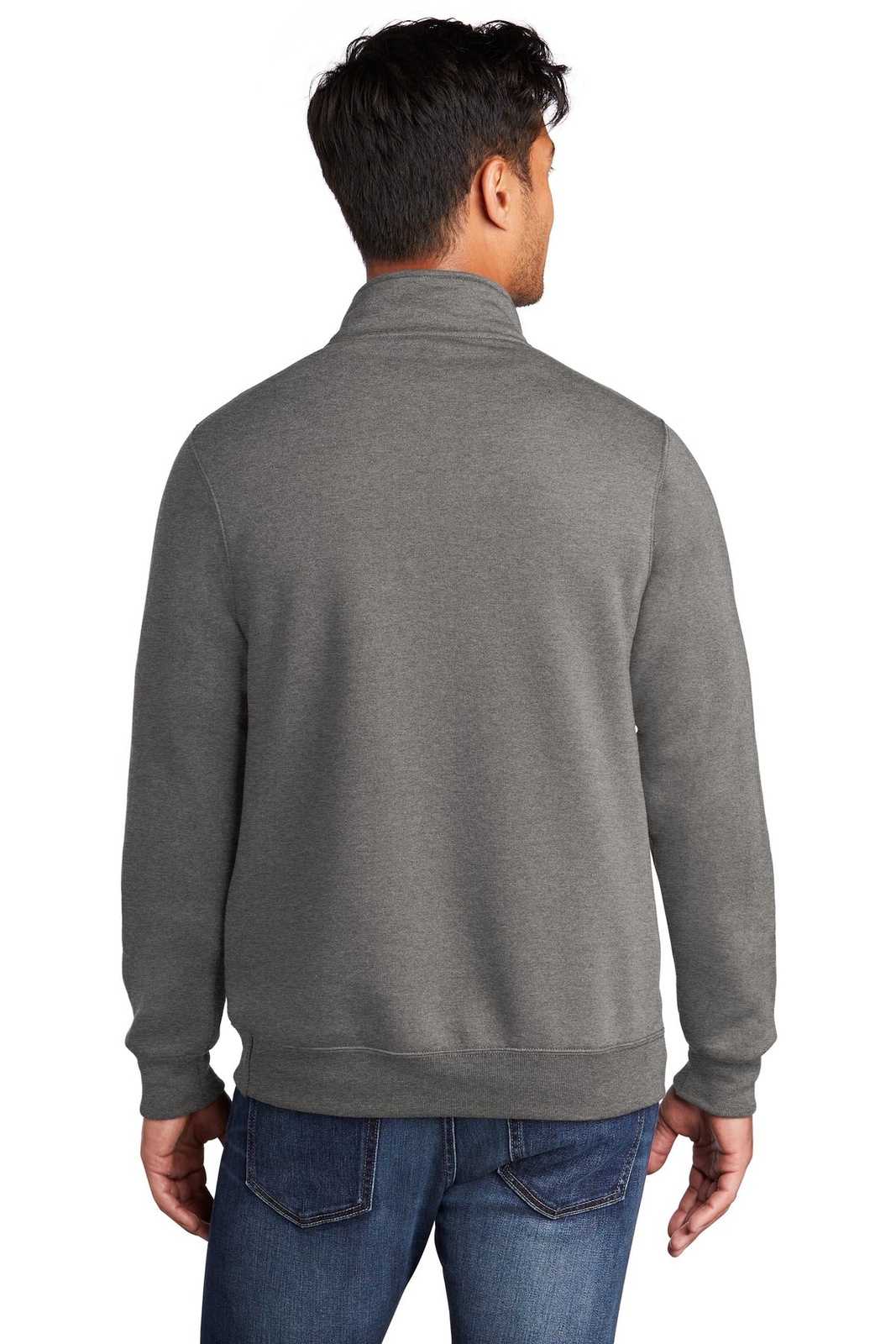Port &amp; Company PC78Q Core Fleece 1/4-Zip Pullover Sweatshirt - Graphite Heather - HIT a Double - 2
