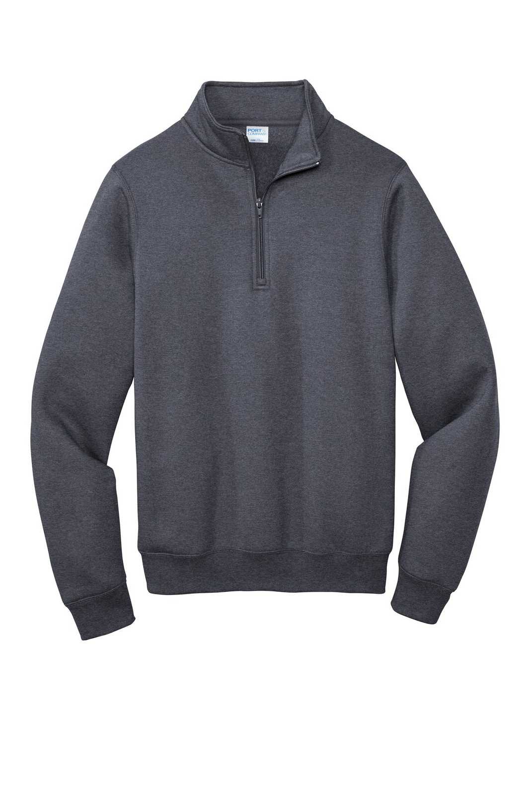 Port &amp; Company PC78Q Core Fleece 1/4-Zip Pullover Sweatshirt - Heather Navy - HIT a Double - 5