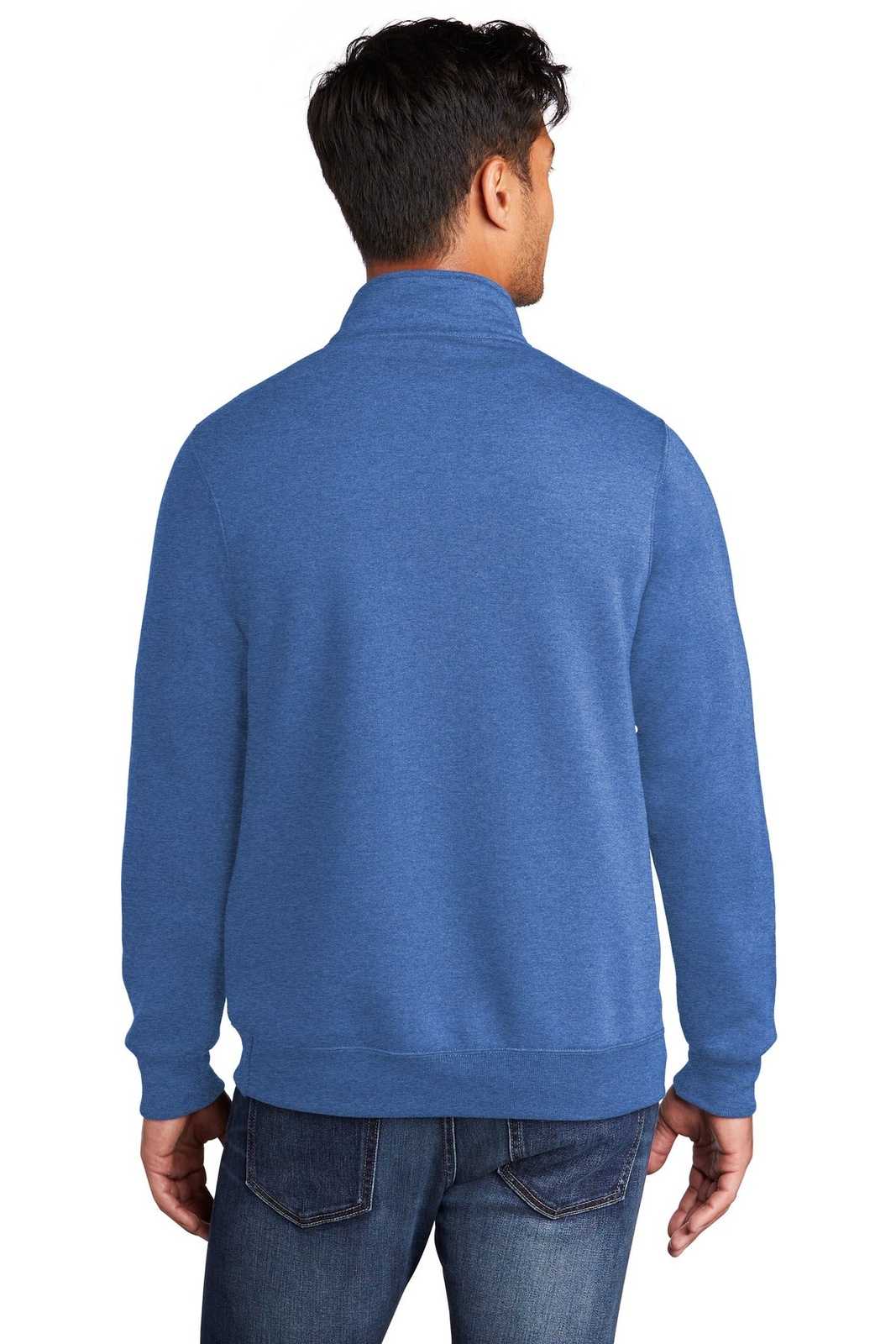 Port & Company PC78Q Core Fleece 1/4-Zip Pullover Sweatshirt - Heather Royal - HIT a Double - 1