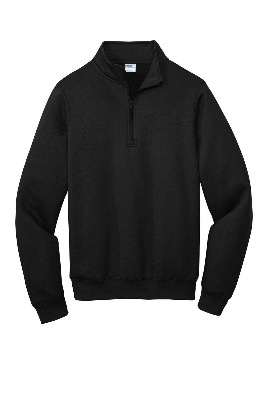 Port &amp; Company PC78Q Core Fleece 1/4-Zip Pullover Sweatshirt - Jet Black - HIT a Double - 5