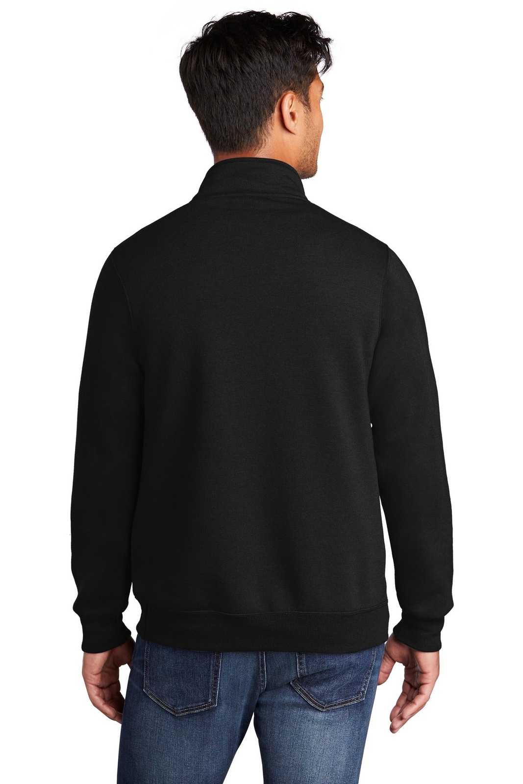 Port &amp; Company PC78Q Core Fleece 1/4-Zip Pullover Sweatshirt - Jet Black - HIT a Double - 2