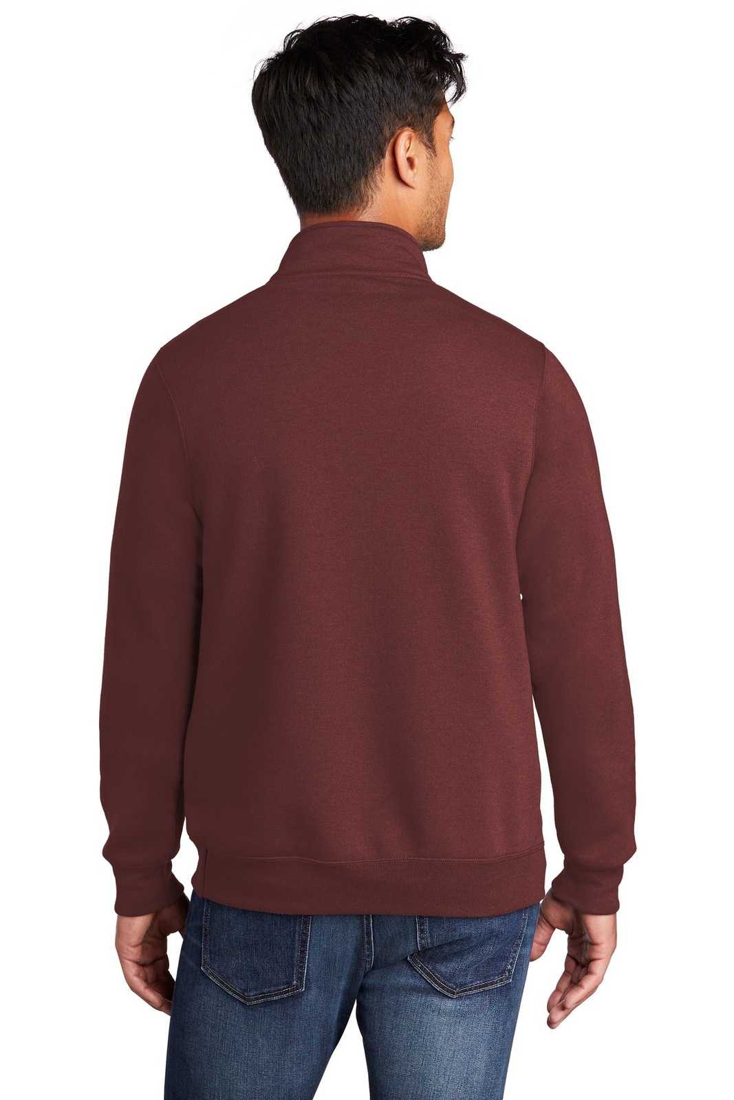 Port &amp; Company PC78Q Core Fleece 1/4-Zip Pullover Sweatshirt - Maroon - HIT a Double - 2
