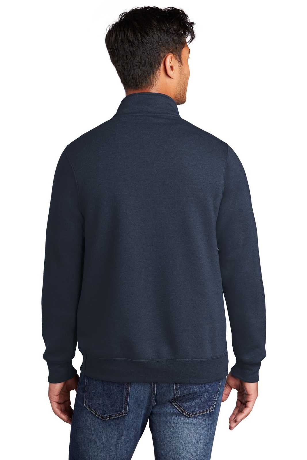 Port &amp; Company PC78Q Core Fleece 1/4-Zip Pullover Sweatshirt - Navy - HIT a Double - 2