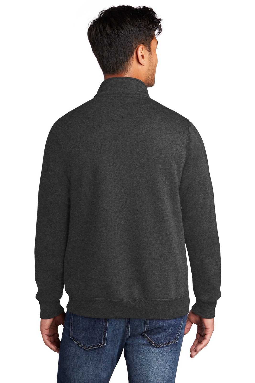 Port &amp; Company PC78Q Core Fleece 1/4-Zip Pullover Sweatshirt PC78QDark Heather Gray - HIT a Double - 2