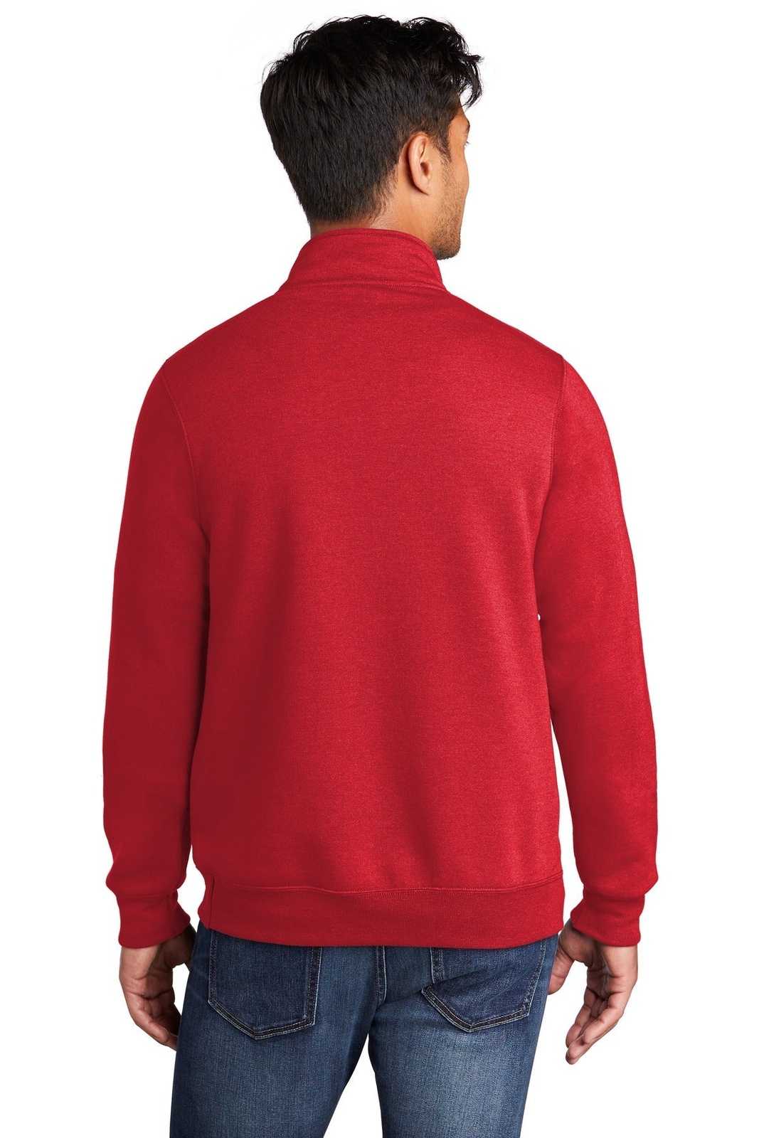 Port &amp; Company PC78Q Core Fleece 1/4-Zip Pullover Sweatshirt - Red - HIT a Double - 2