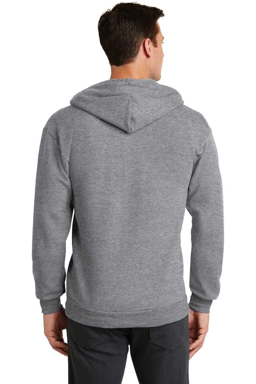 Port &amp; Company PC78ZH Core Fleece Full-Zip Hooded Sweatshirt - Athletic Heather - HIT a Double - 2