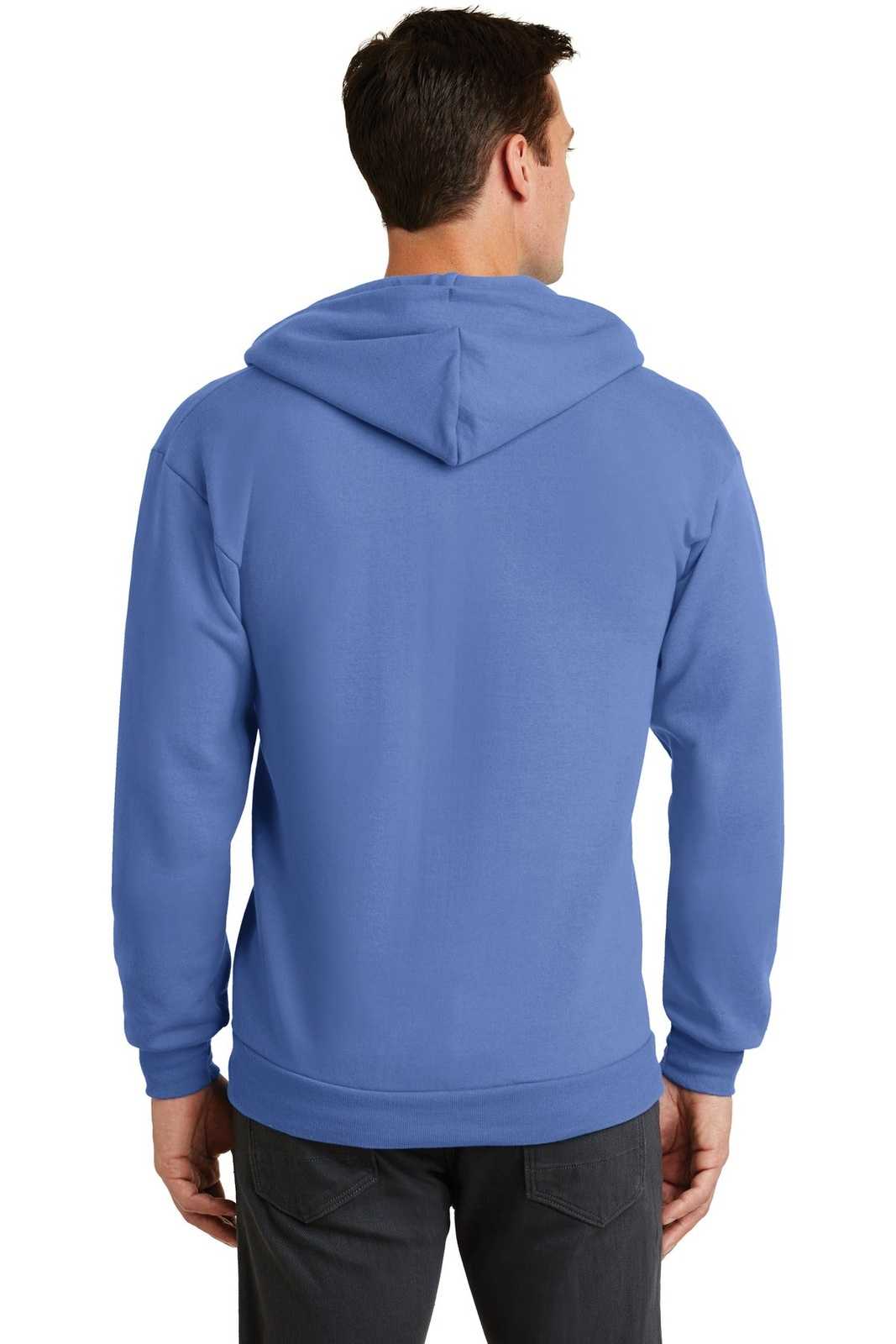 Port &amp; Company PC78ZH Core Fleece Full-Zip Hooded Sweatshirt - Carolina Blue - HIT a Double - 2