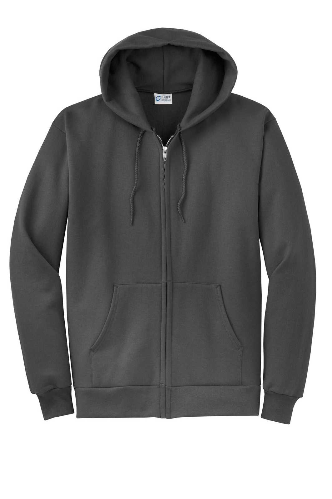 Port &amp; Company PC78ZH Core Fleece Full-Zip Hooded Sweatshirt - Charcoal - HIT a Double - 5