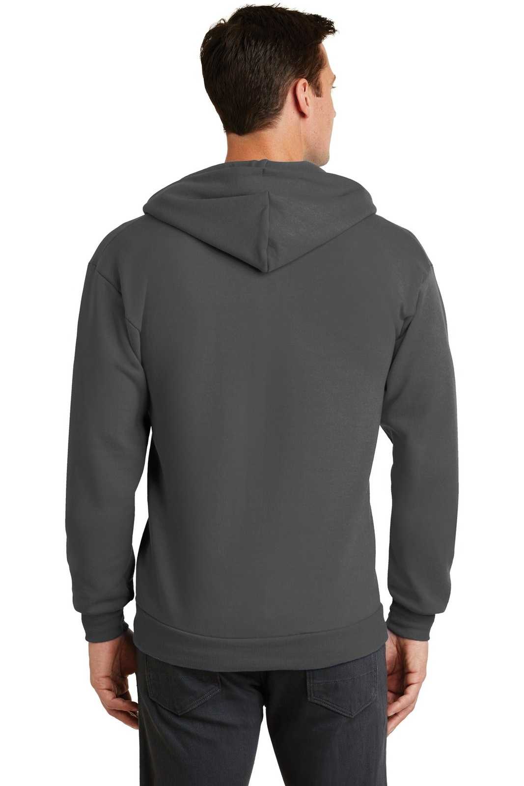 Port & Company PC78ZH Core Fleece Full-Zip Hooded Sweatshirt - Charcoal - HIT a Double - 1