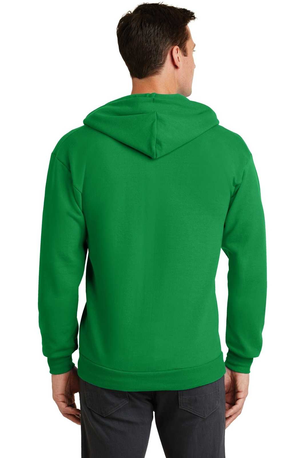 Port &amp; Company PC78ZH Core Fleece Full-Zip Hooded Sweatshirt - Clover Green - HIT a Double - 2