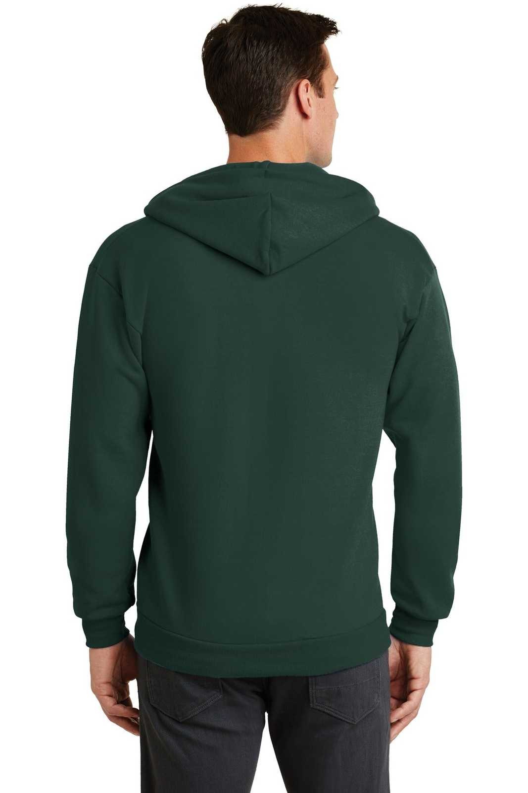 Port &amp; Company PC78ZH Core Fleece Full-Zip Hooded Sweatshirt - Dark Green - HIT a Double - 2