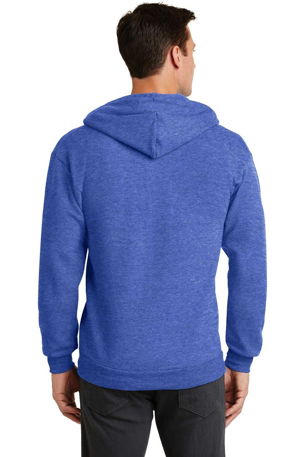 Port & Company PC78ZH Core Fleece Full-Zip Hooded Sweatshirt - Heather Royal - HIT a Double - 1