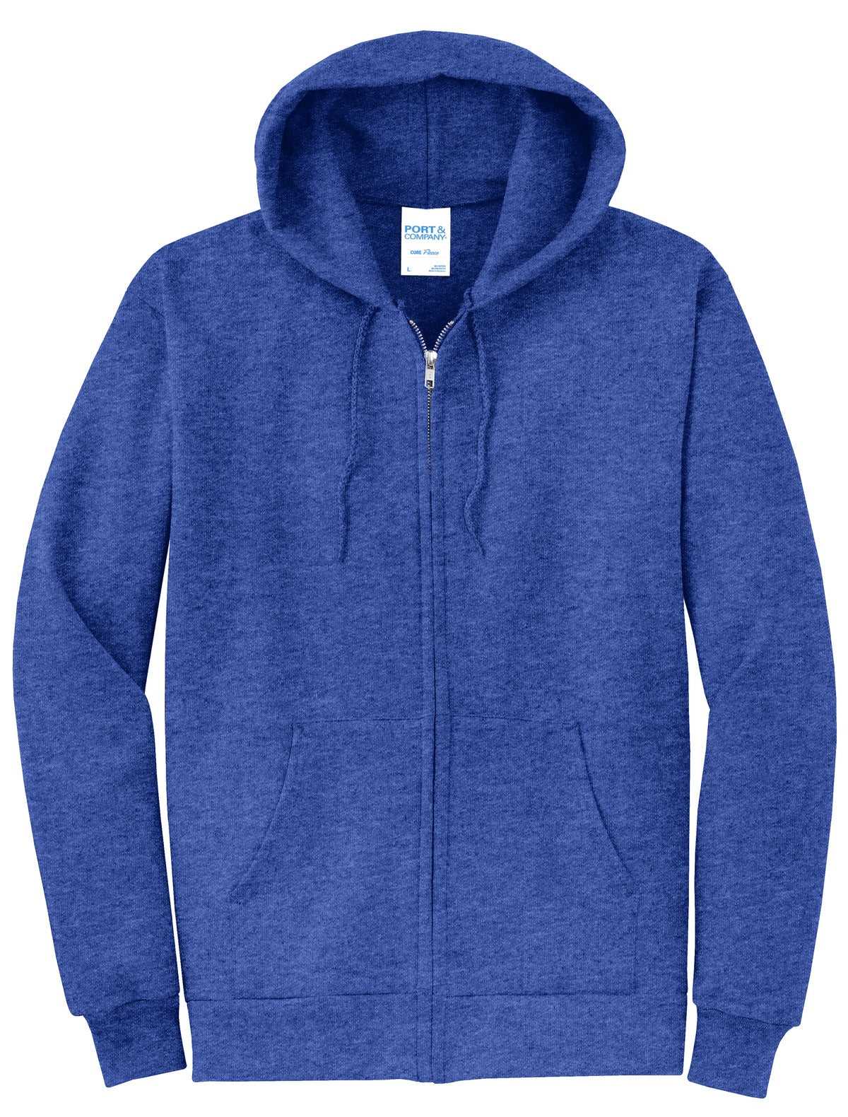 Port &amp; Company PC78ZH Core Fleece Full-Zip Hooded Sweatshirt - Heather Royal - HIT a Double - 5