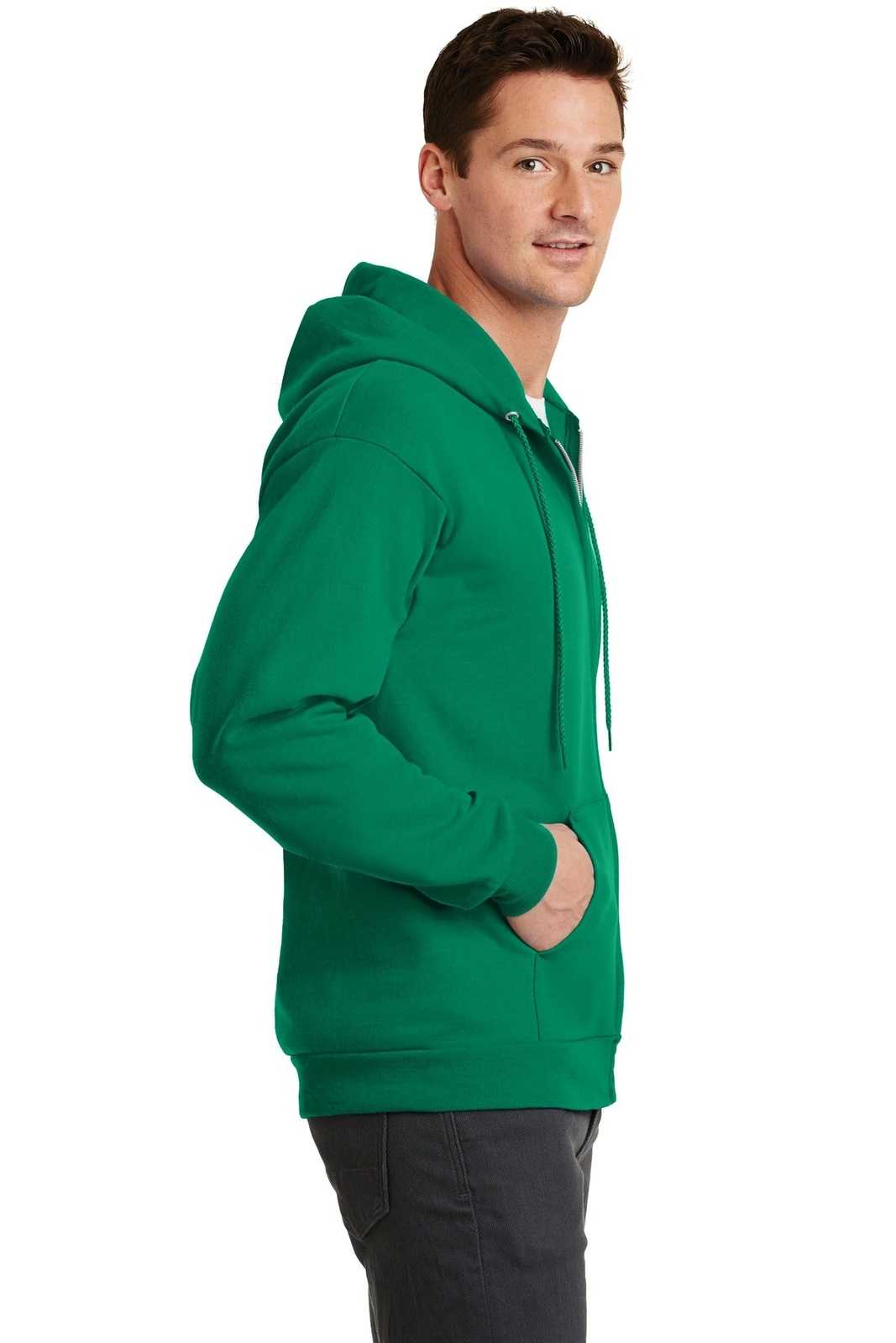 Port &amp; Company PC78ZH Core Fleece Full-Zip Hooded Sweatshirt - Kelly - HIT a Double - 3