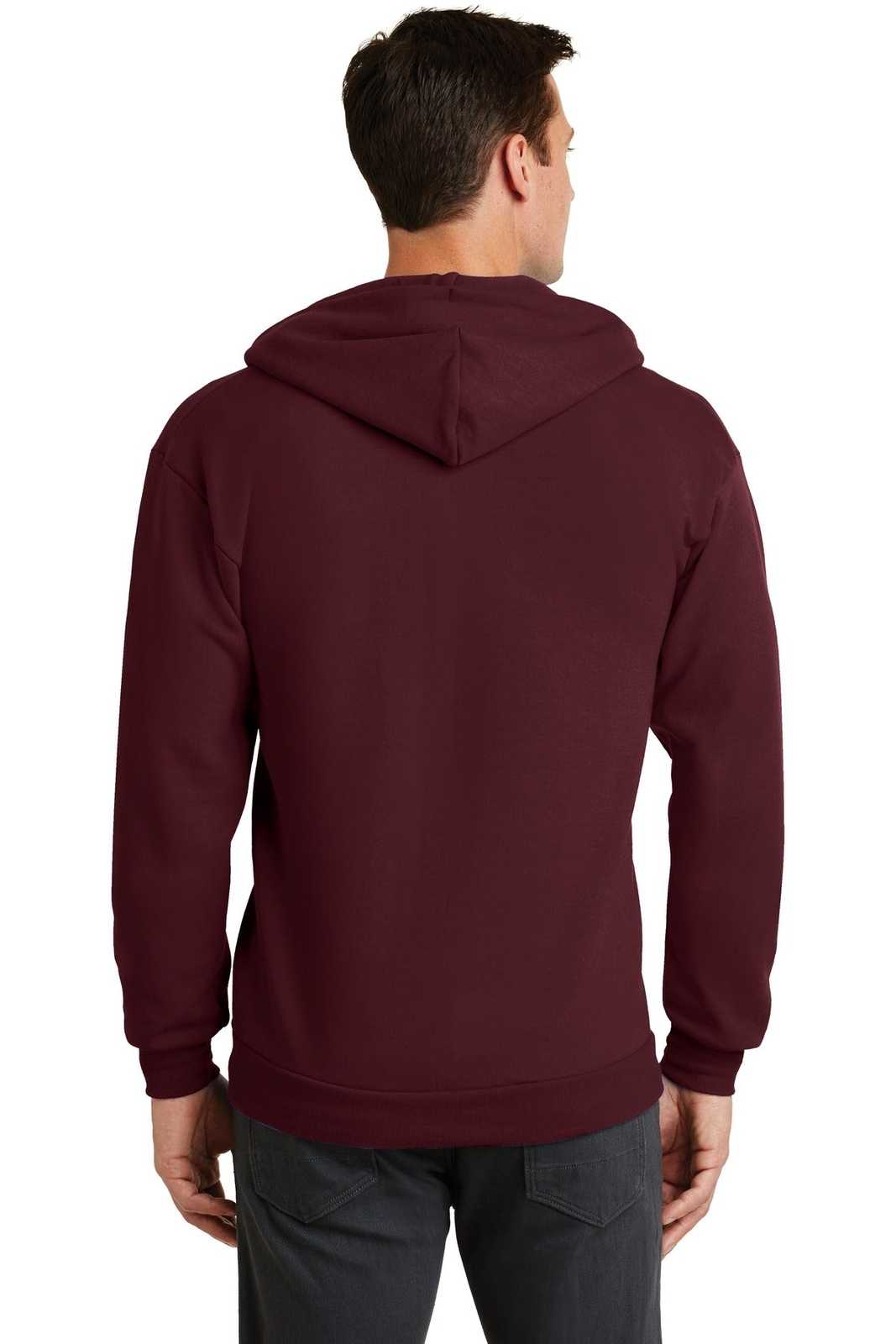 Port & Company PC78ZH Core Fleece Full-Zip Hooded Sweatshirt - Maroon - HIT a Double - 1