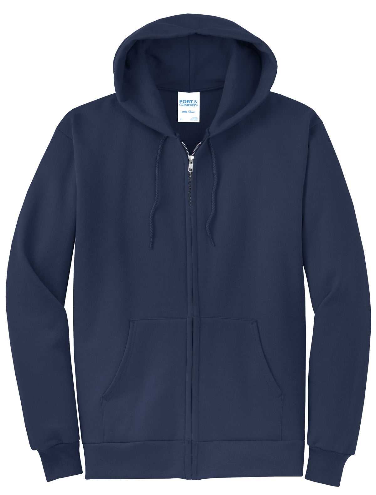 Port &amp; Company PC78ZH Core Fleece Full-Zip Hooded Sweatshirt - Navy - HIT a Double - 5
