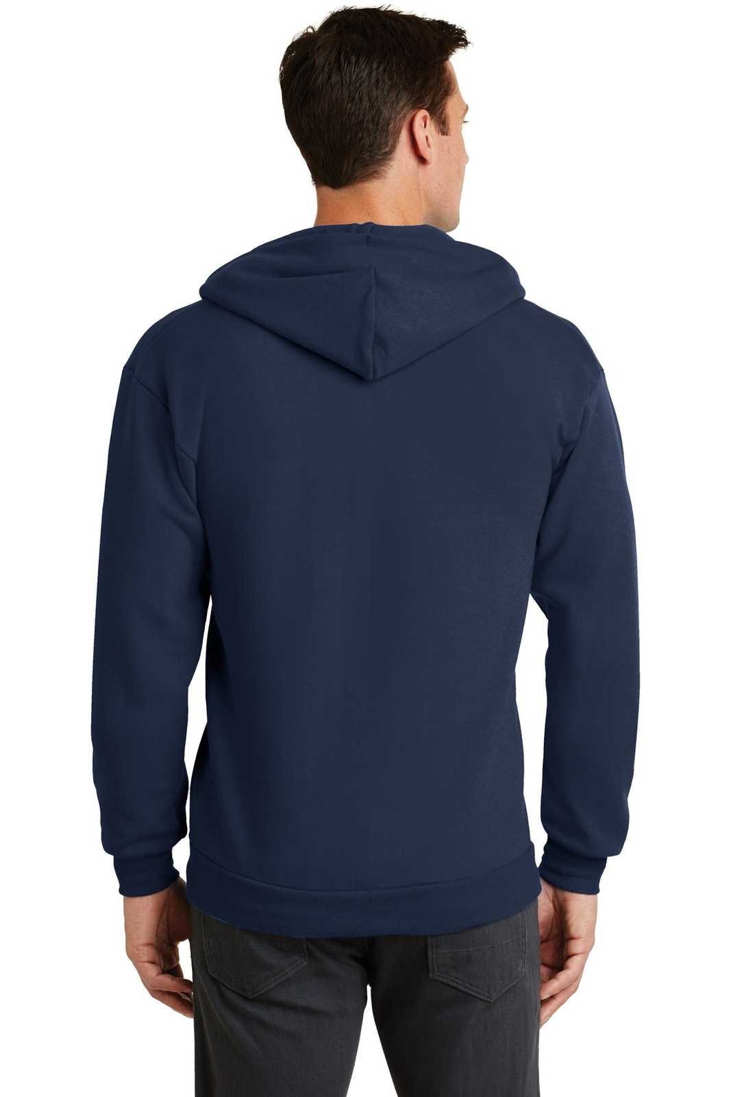 Port &amp; Company PC78ZH Core Fleece Full-Zip Hooded Sweatshirt - Navy - HIT a Double - 2