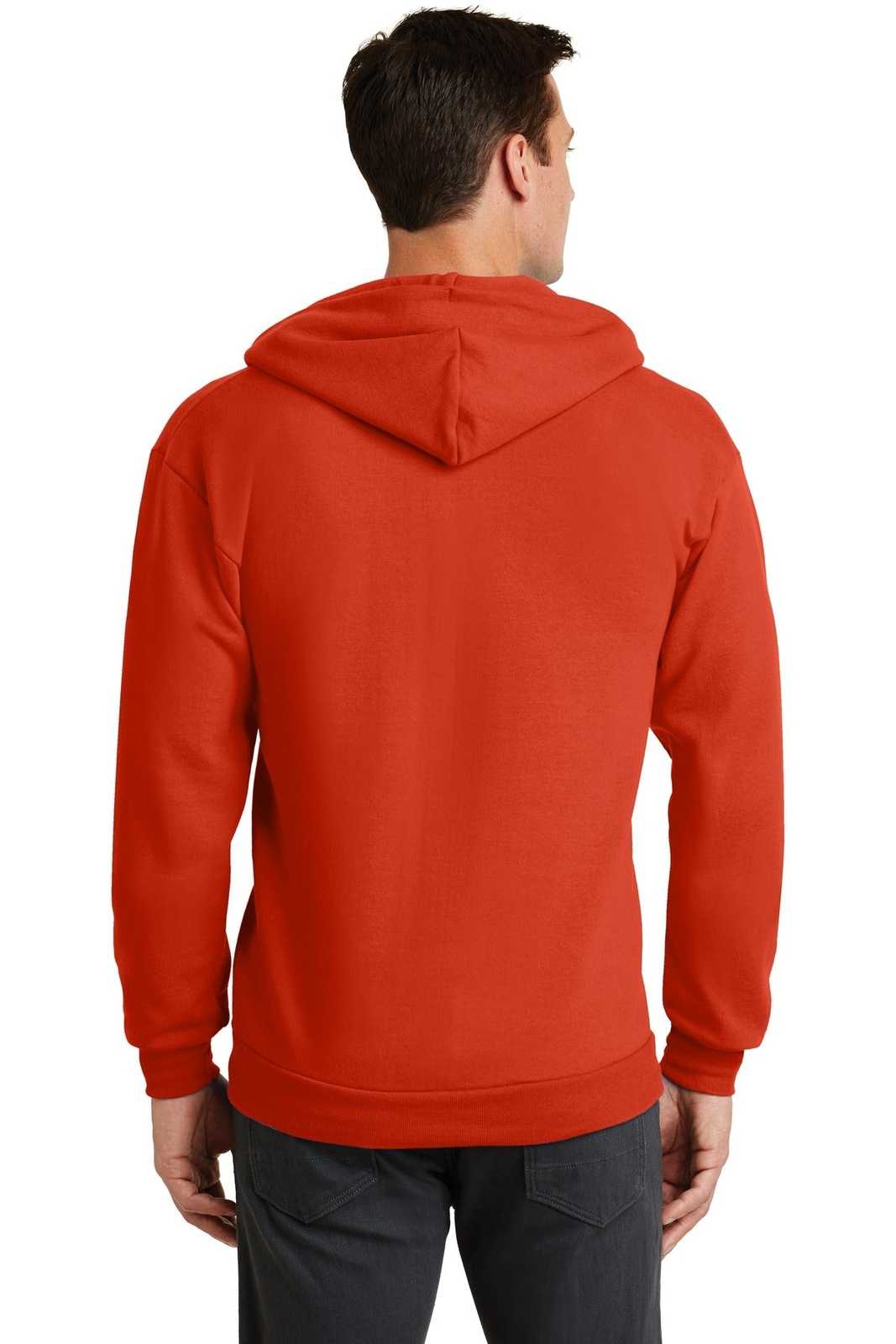 Port &amp; Company PC78ZH Core Fleece Full-Zip Hooded Sweatshirt - Orange - HIT a Double - 2