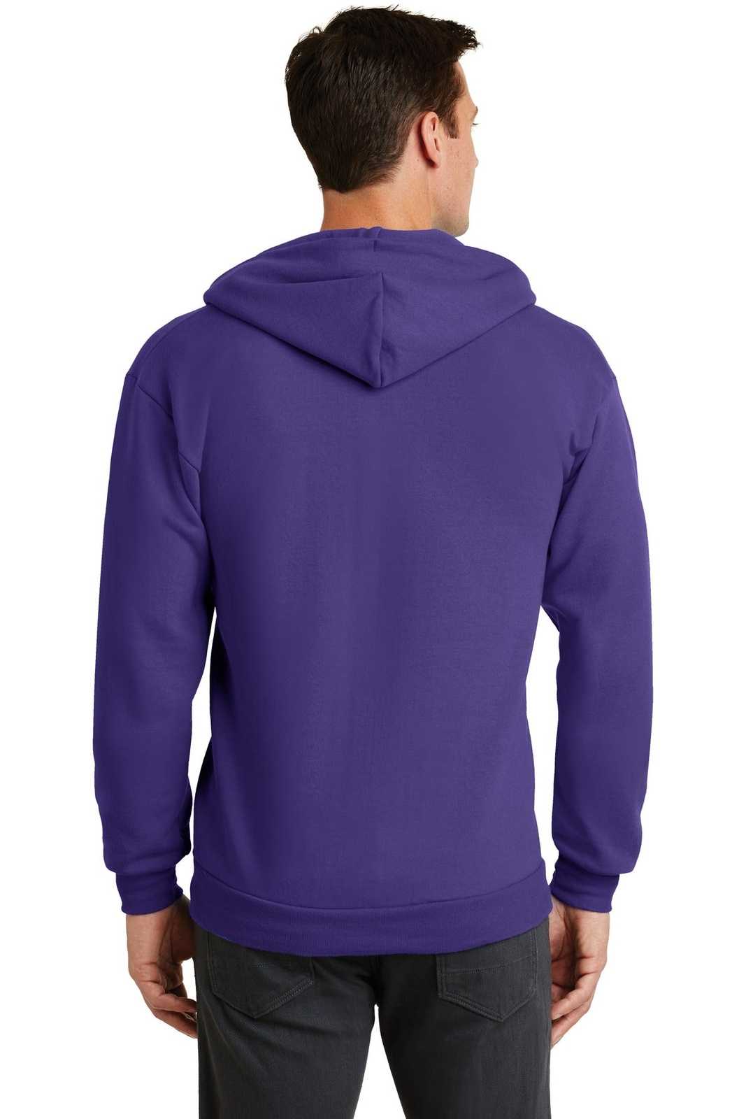 Port &amp; Company PC78ZH Core Fleece Full-Zip Hooded Sweatshirt - Purple - HIT a Double - 2