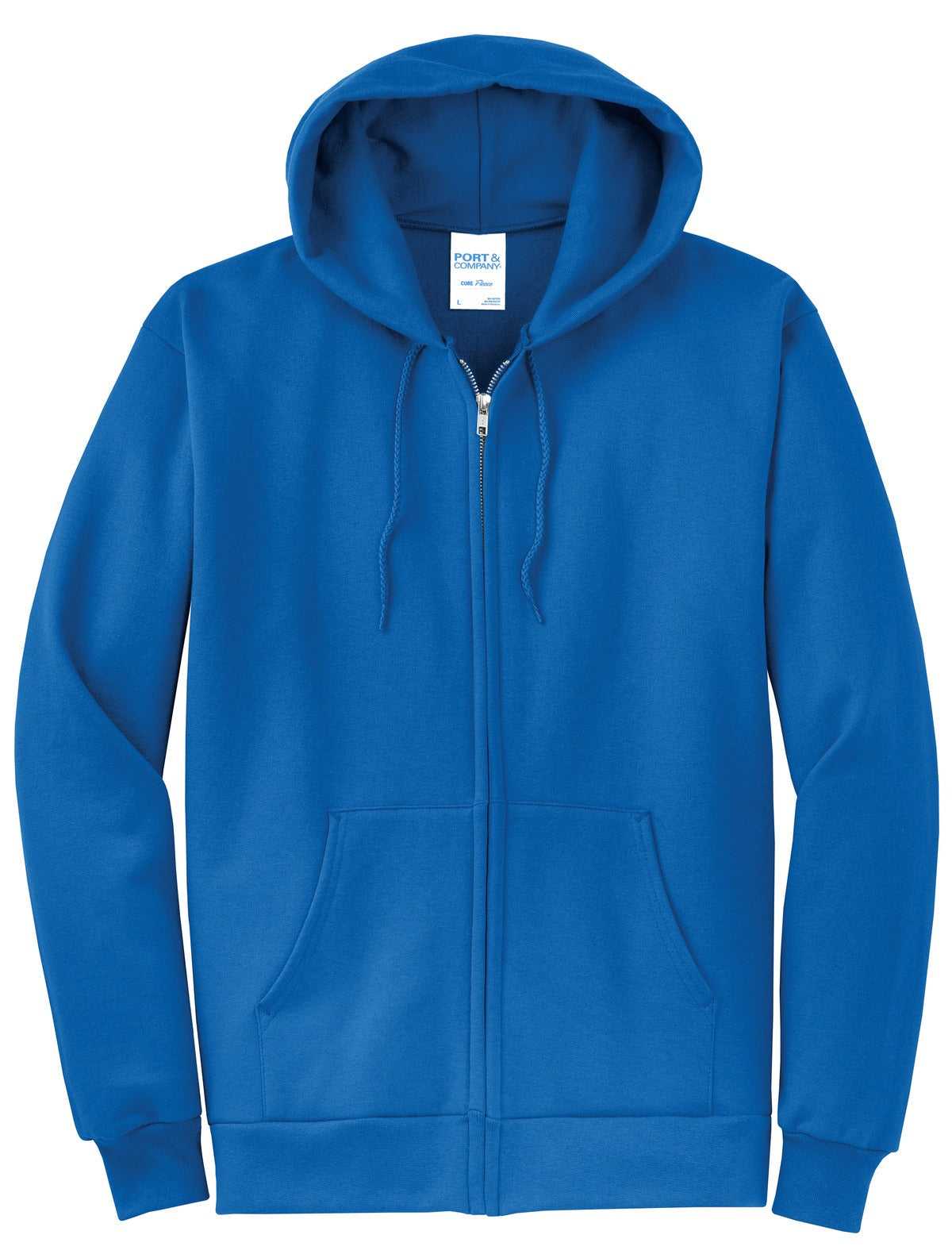 Port &amp; Company PC78ZH Core Fleece Full-Zip Hooded Sweatshirt - Royal - HIT a Double - 5