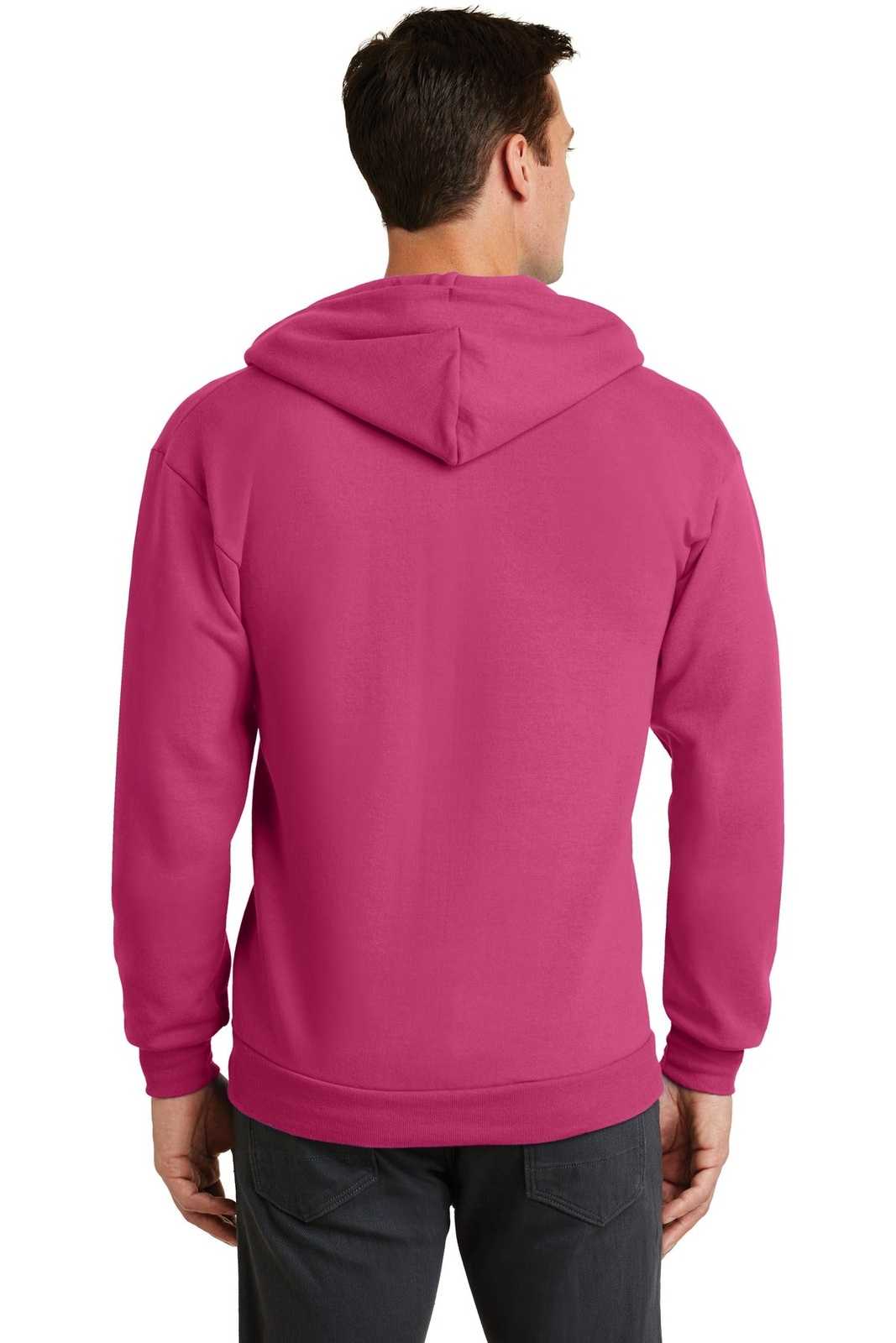 Port &amp; Company PC78ZH Core Fleece Full-Zip Hooded Sweatshirt - Sangria - HIT a Double - 2