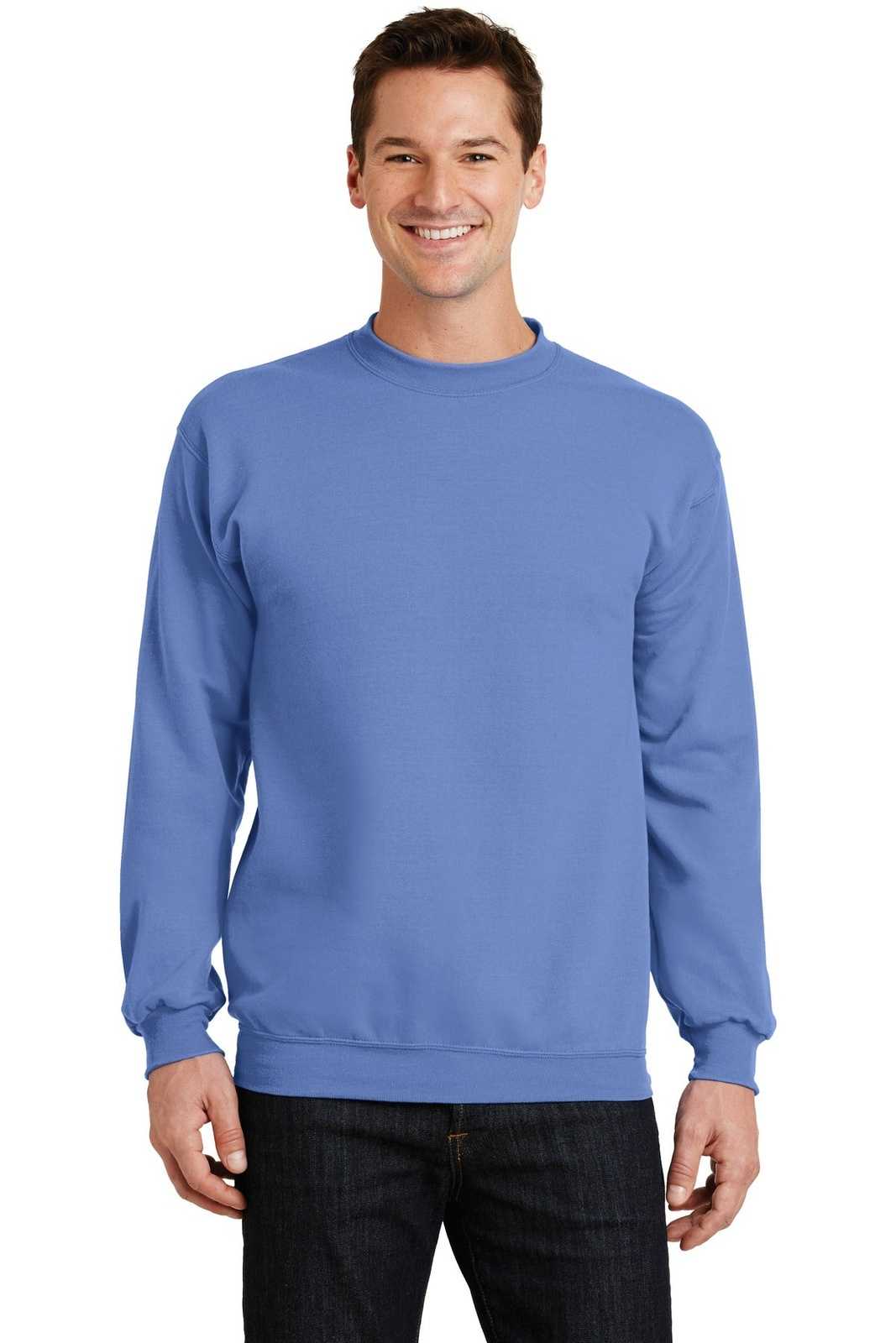 Port &amp; Company PC78 Core Fleece Crewneck Sweatshirt - Carolina Blue - HIT a Double - 1