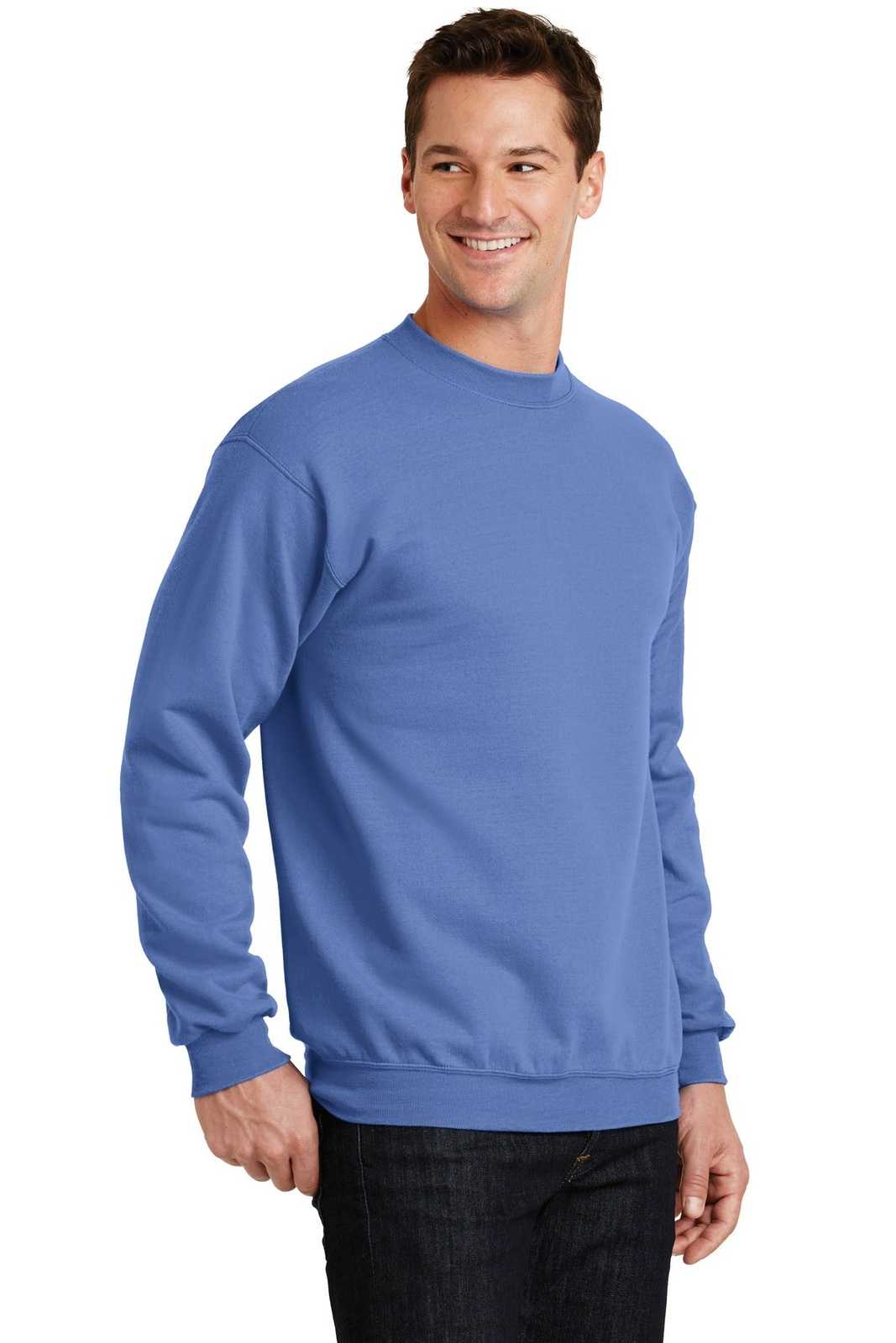 Port &amp; Company PC78 Core Fleece Crewneck Sweatshirt - Carolina Blue - HIT a Double - 4