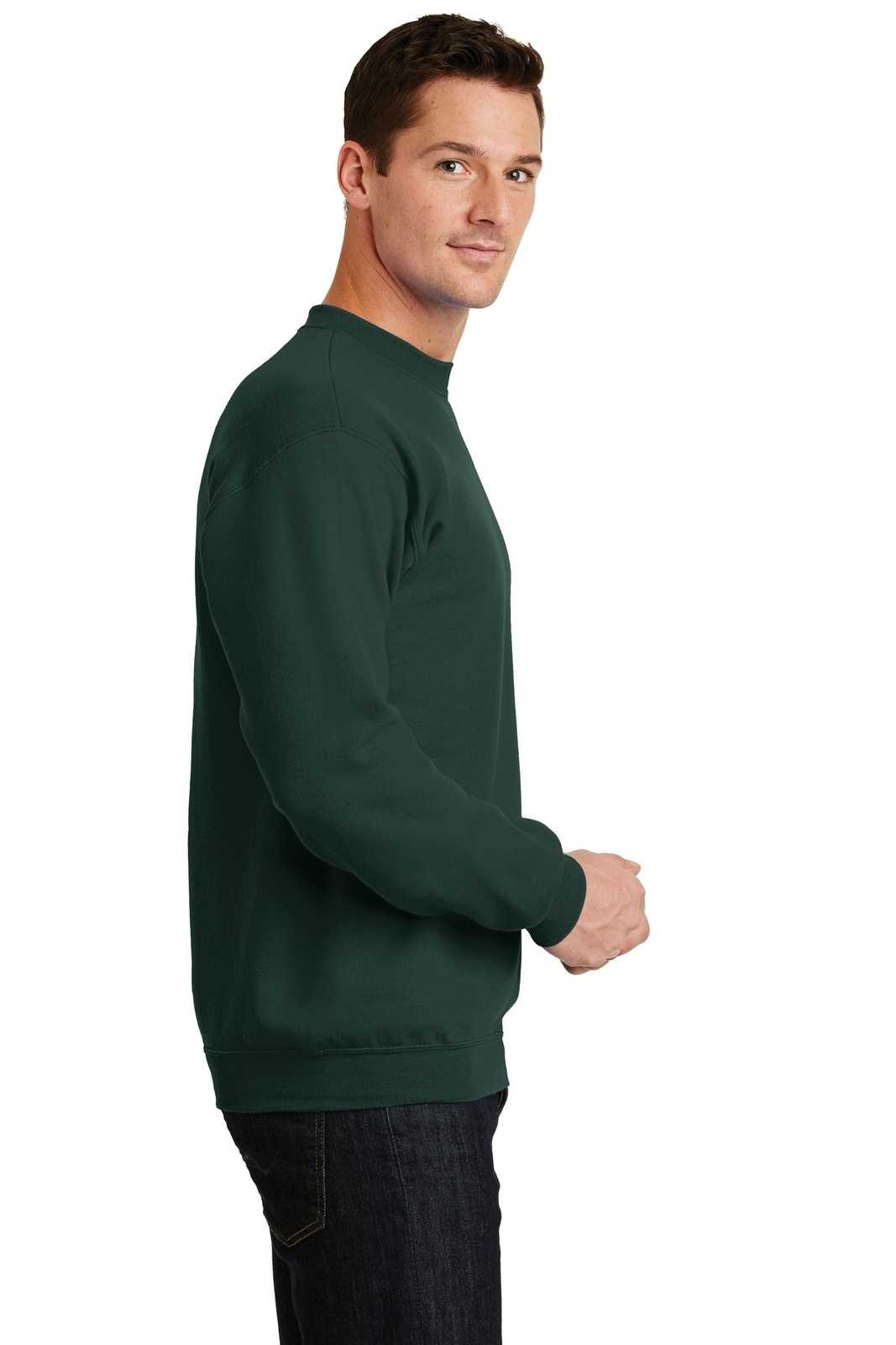 Port &amp; Company PC78 Core Fleece Crewneck Sweatshirt - Dark Green - HIT a Double - 3