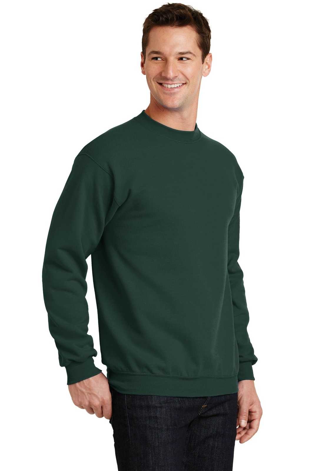 Port &amp; Company PC78 Core Fleece Crewneck Sweatshirt - Dark Green - HIT a Double - 4