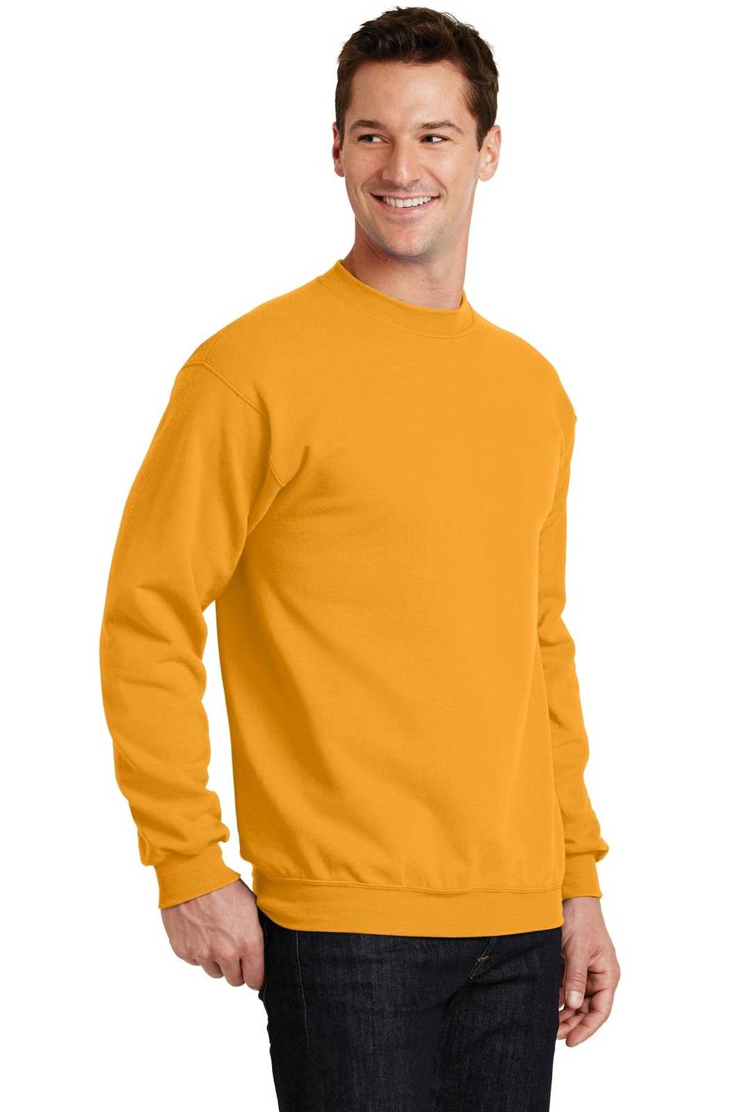 Port &amp; Company PC78 Core Fleece Crewneck Sweatshirt - Gold - HIT a Double - 4