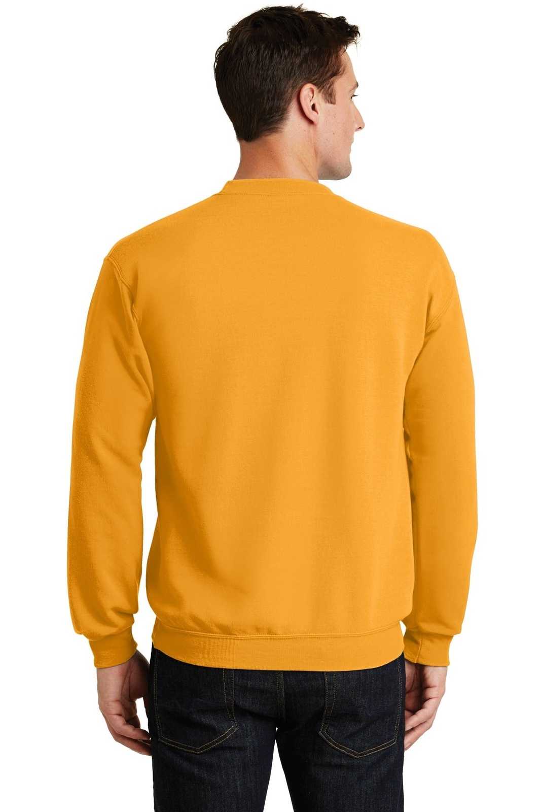 Port &amp; Company PC78 Core Fleece Crewneck Sweatshirt - Gold - HIT a Double - 2