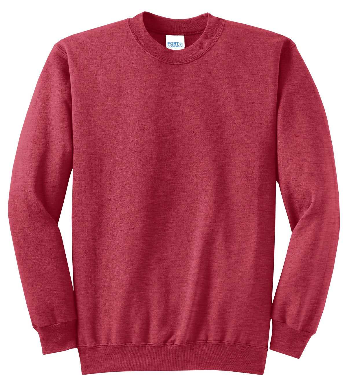 Port &amp; Company PC78 Core Fleece Crewneck Sweatshirt - Heather Red - HIT a Double - 5