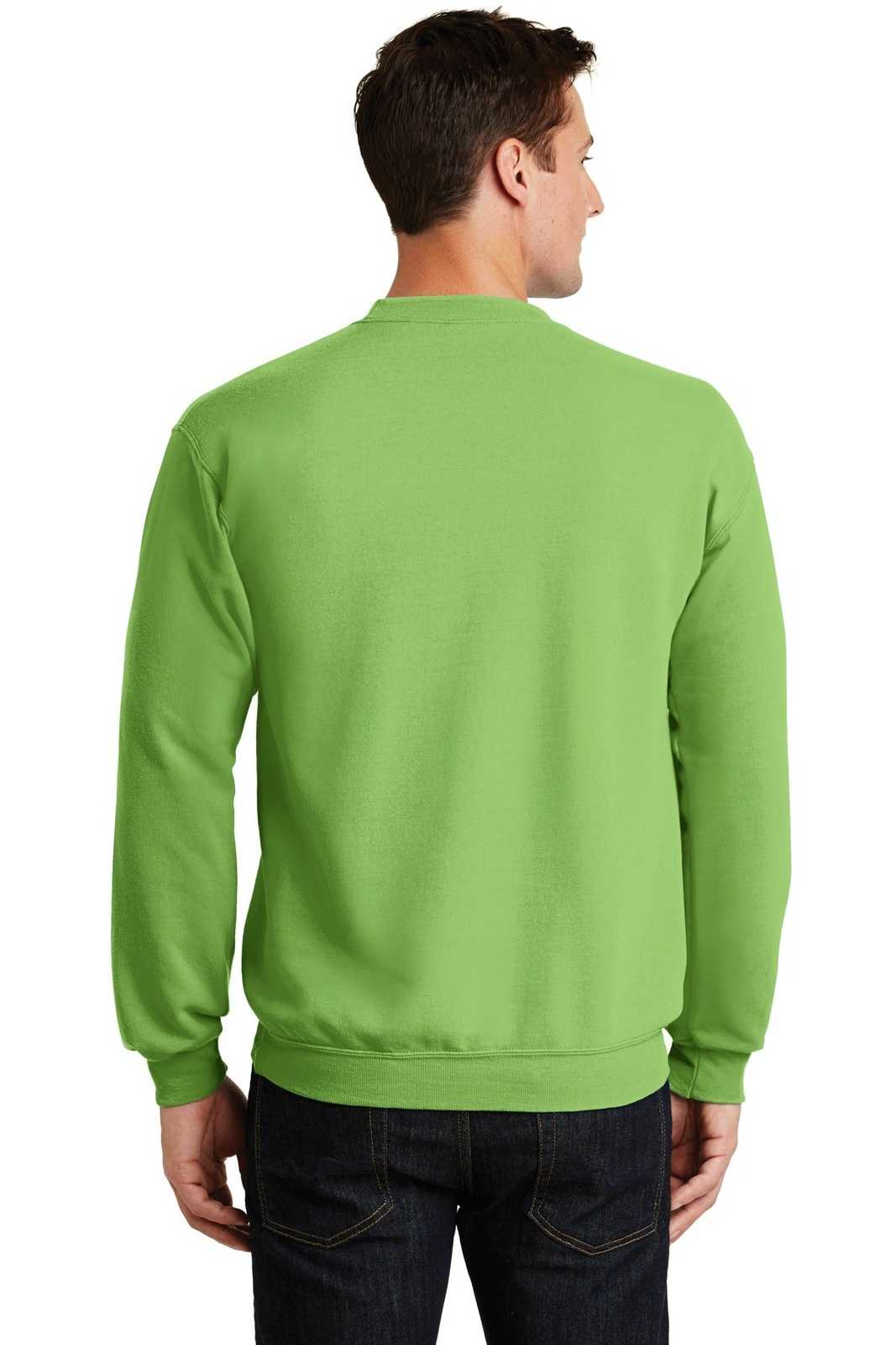 Port &amp; Company PC78 Core Fleece Crewneck Sweatshirt - Lime - HIT a Double - 2