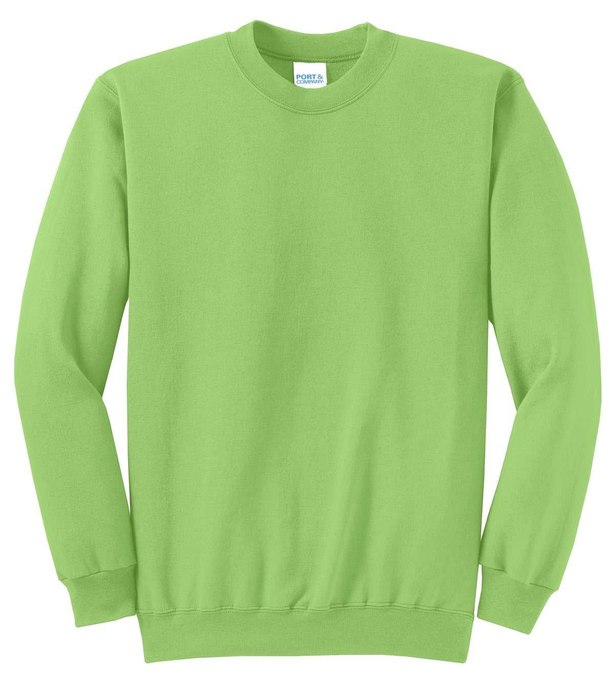 Port &amp; Company PC78 Core Fleece Crewneck Sweatshirt - Lime - HIT a Double - 5