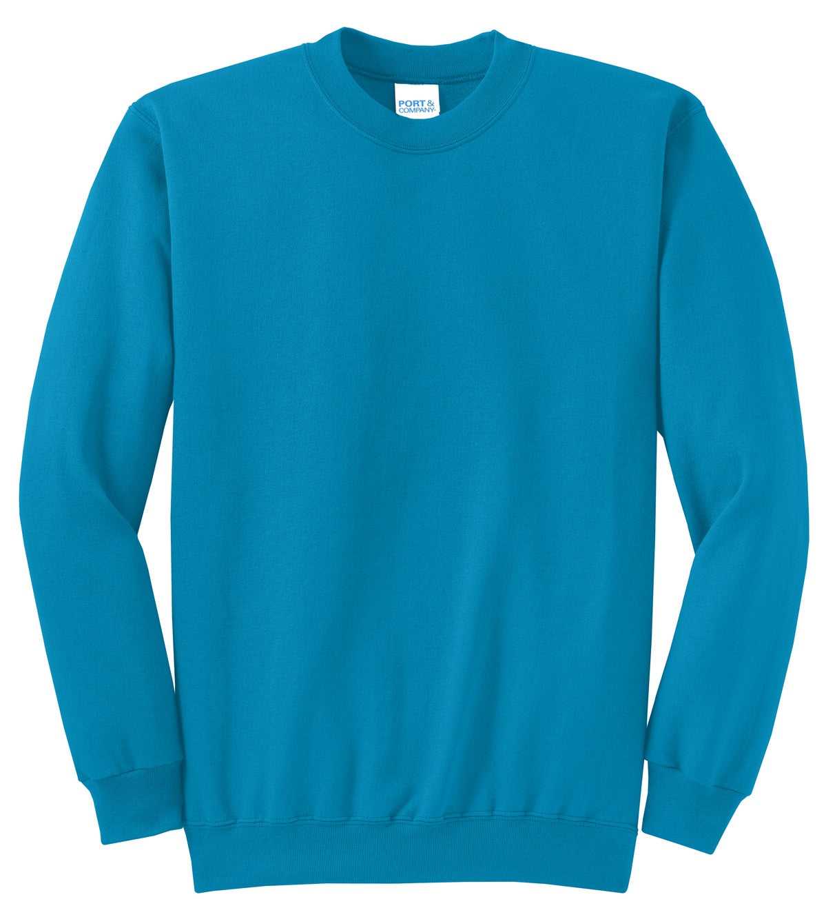 Port &amp; Company PC78 Core Fleece Crewneck Sweatshirt - Neon Blue - HIT a Double - 5