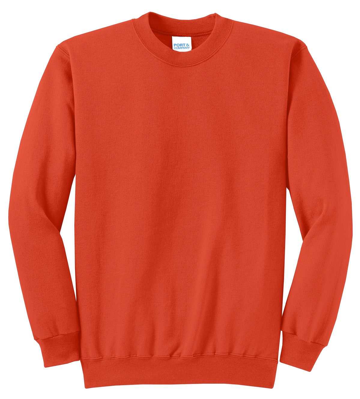 Port &amp; Company PC78 Core Fleece Crewneck Sweatshirt - Orange - HIT a Double - 5