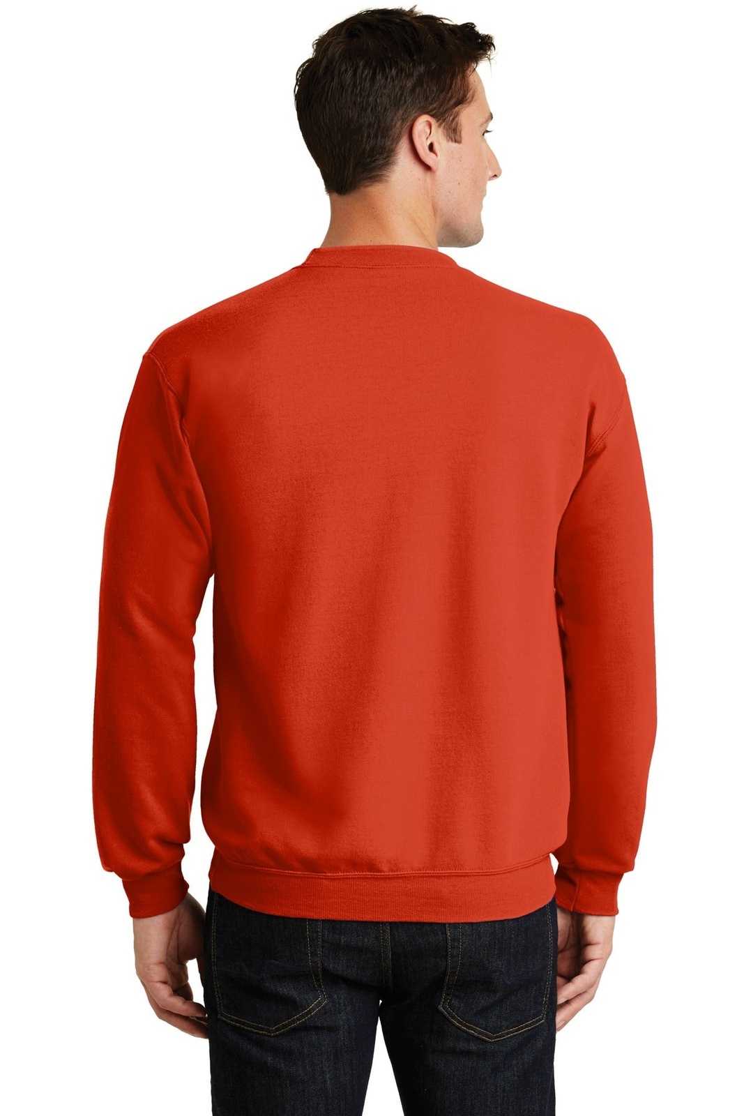 Port &amp; Company PC78 Core Fleece Crewneck Sweatshirt - Orange - HIT a Double - 2